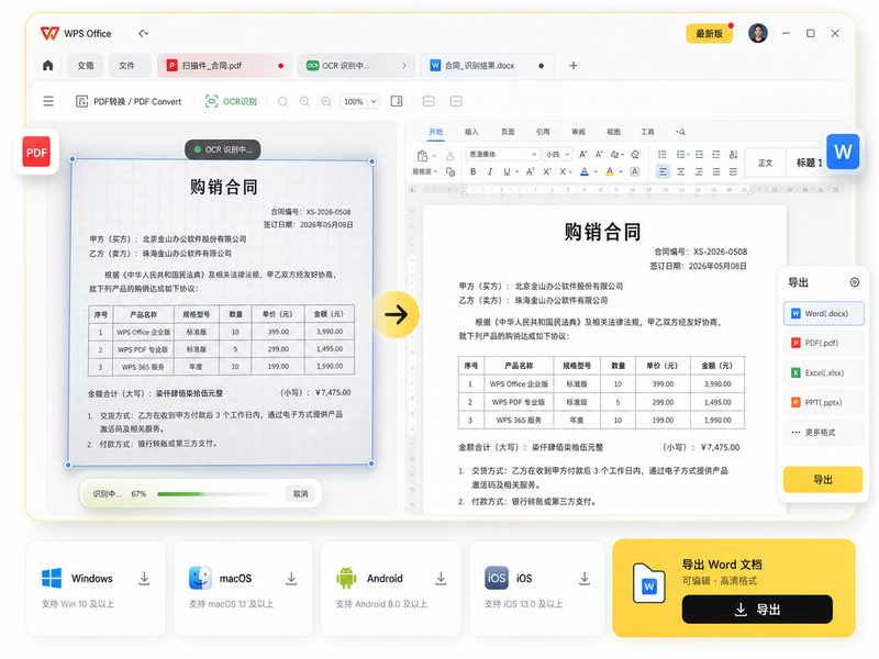 WPS PDF 编辑与转换功能演示